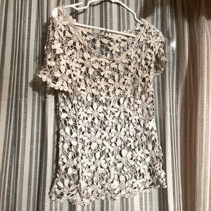 White lace swim cover up